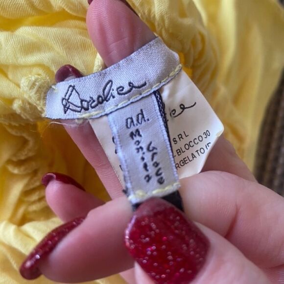 Doralice Women’s Strapless Top Size 2 – Made in Italy Yellow Tube Blouse Resort - Picture 3 of 6